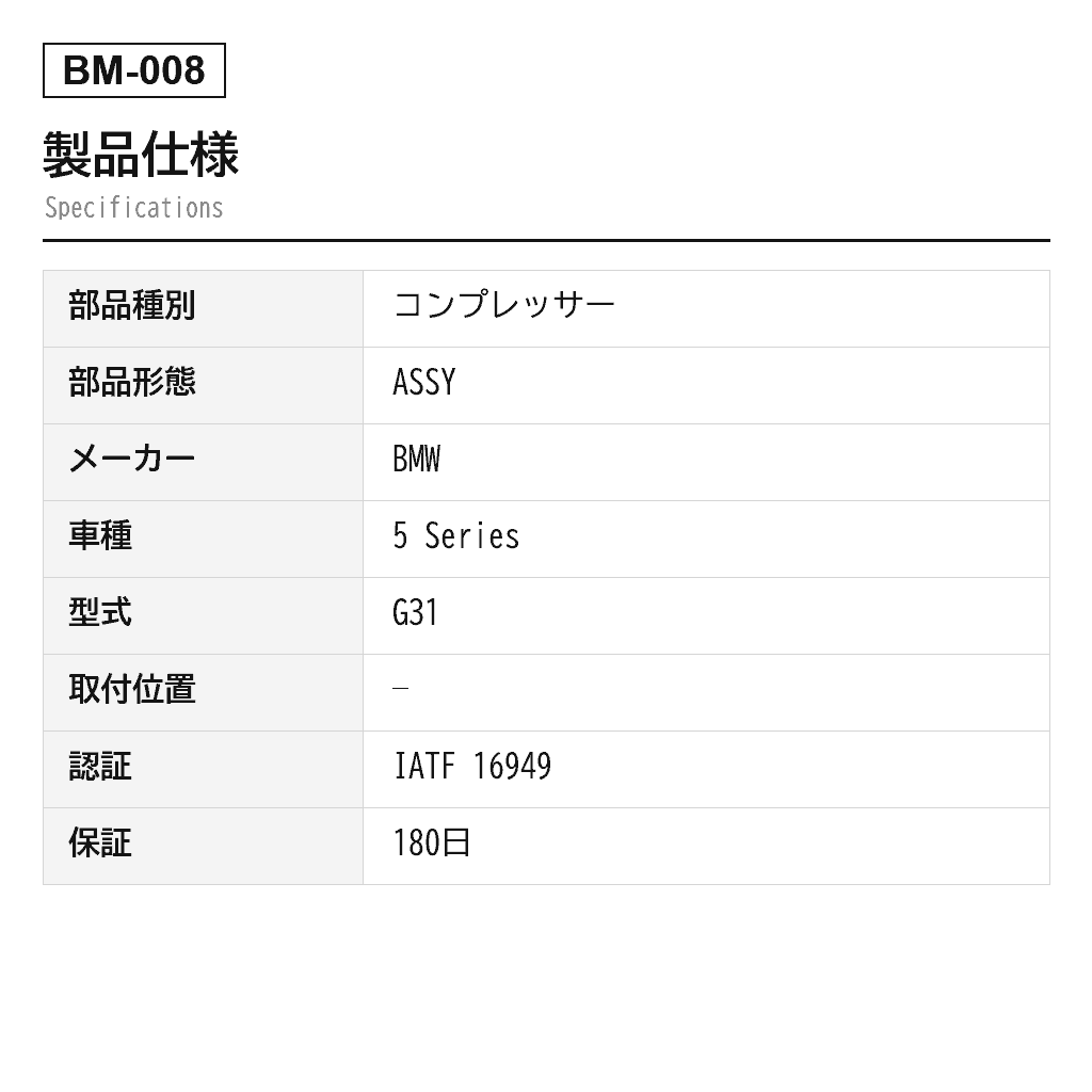 BMW 5シリーズ G31 6シリーズ G32 エアサスペンションコンプレッサー（37206886721, 6886721） 2