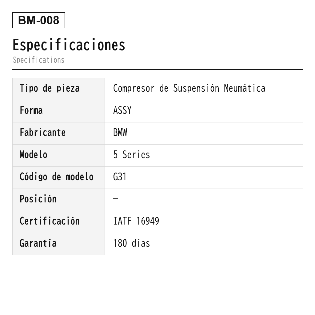 BMW 5 Series G31 6 Series G32 Compresor de Suspensión Neumática (37206886721, 6886721) 2