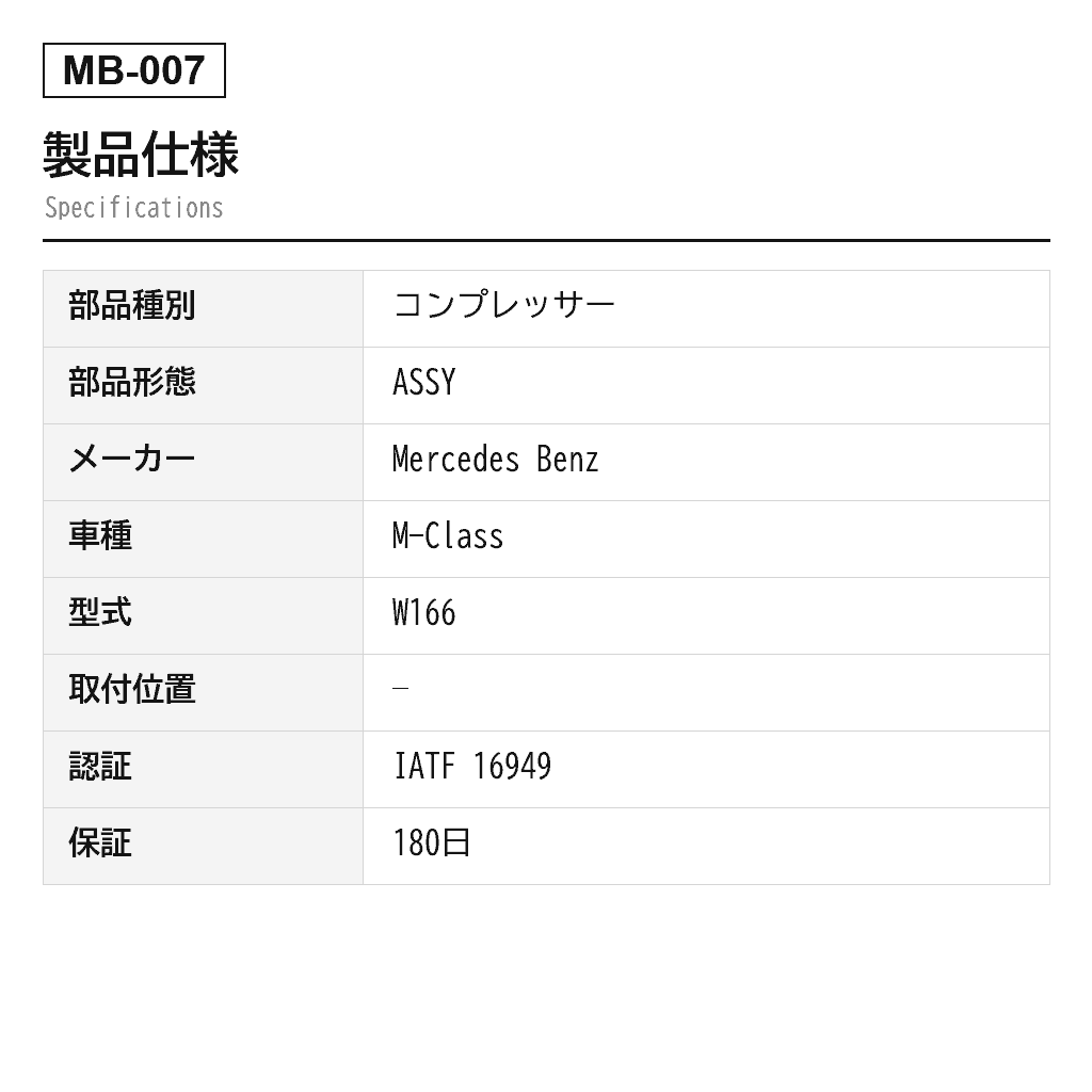 Mercedes Benz（ベンツ） Mクラス W166 GLクラス X166 エアサスペンションコンプレッサー（166-320-01-04, 1663200204, A1663200104, A1663200204） 2