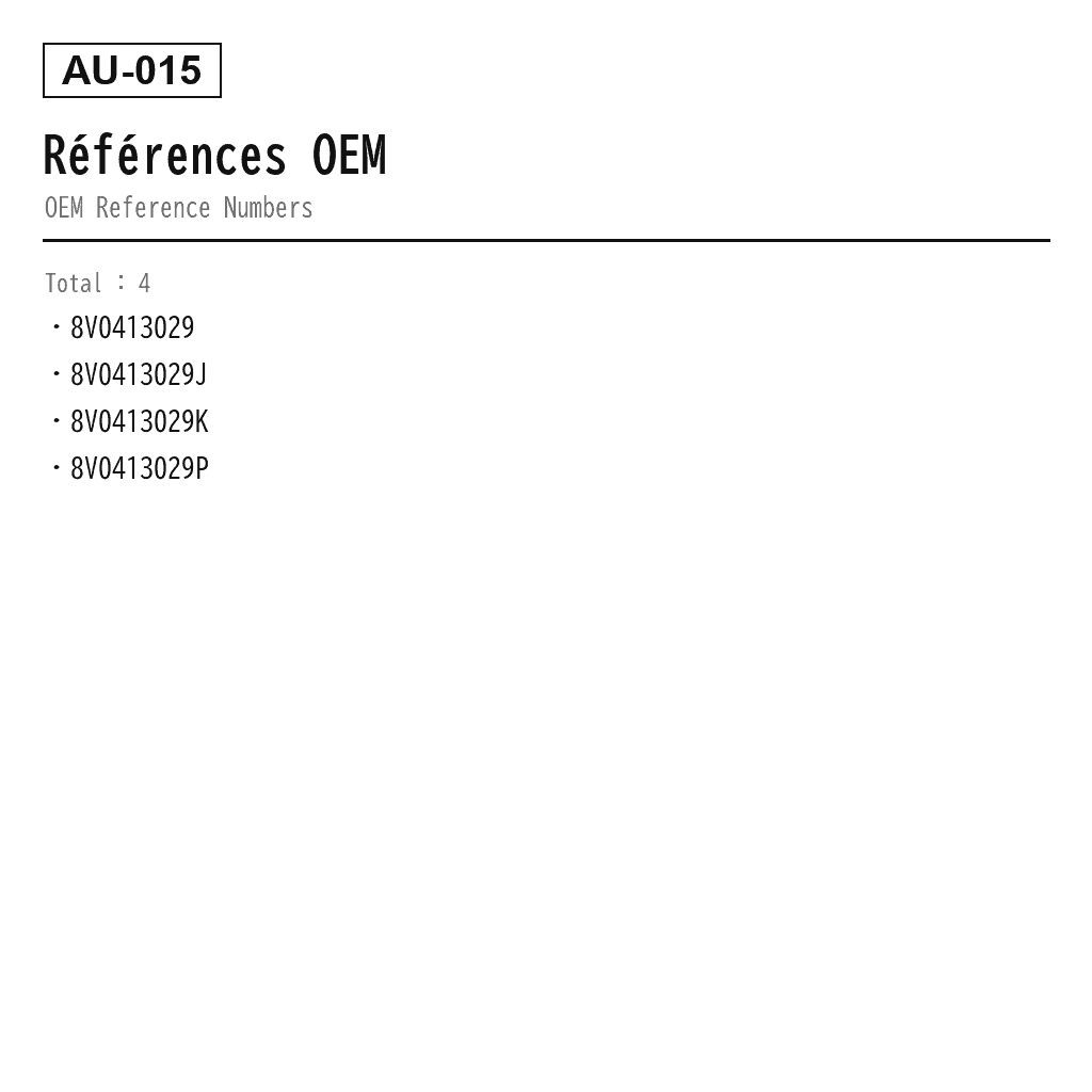 Audi A3 S3 RS3 8V 2016-2023 Avant Amortisseur de Suspension Pneumatique (8V0-413-029, 8V0-413-029-J, 8V0-413-029-K, 8V0-413-029-P) 3