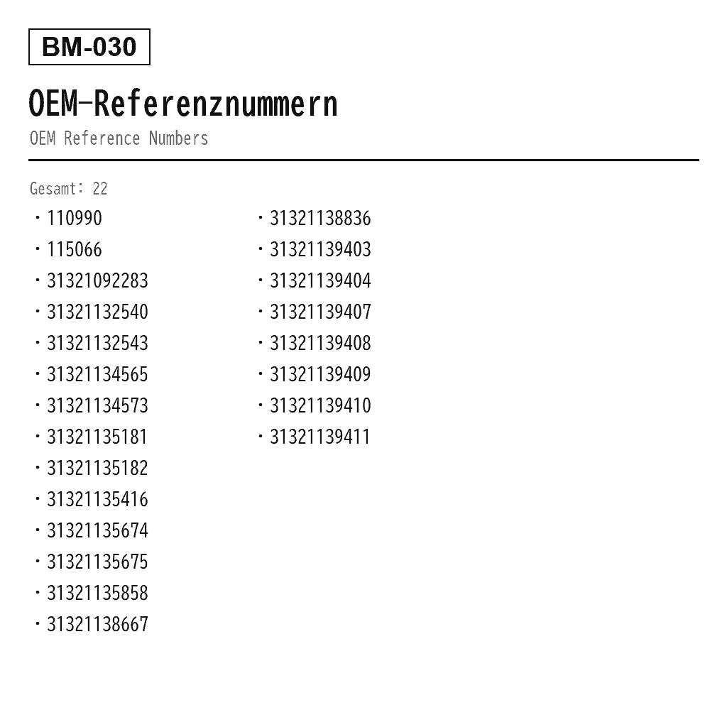 BMW 5 Series E34 1987-1996 Vorne Luftfederungs-Stoßdämpfer (110-990, 115-066, 31321092283, 31321132540, 31321132543, 31321134565, 31321134573, 31321135181, 31321135182, 31321135416, 31321135674, 31321135675, 31321135858, 31321138667, 31321138836, 31321139403, 31321139404, 31321139407, 31321139408, 31321139409, 31321139410, 31321139411) 3