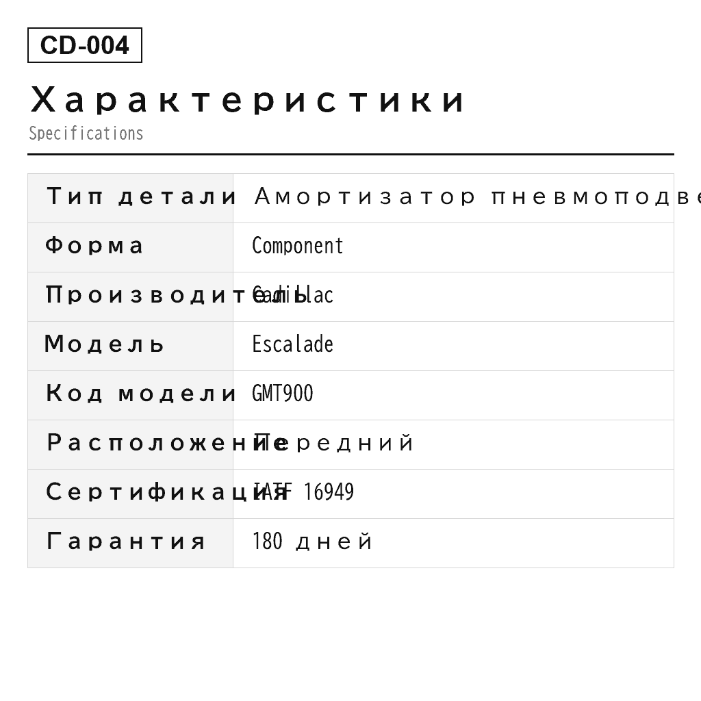 Cadillac Escalade 2007-2014 Передний Амортизатор пневмоподвески (15886465, 15909491, 15911938, 15918522, 15939374, 19209555, 19353945, 20810270, 25845438, 25845446, 25845447, 25888675, 25888683, 25888684) 2