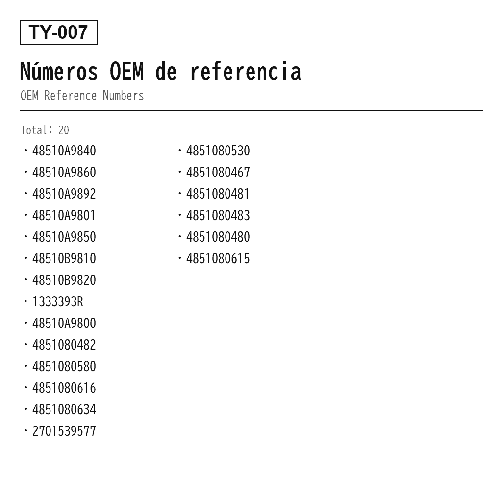 Toyota Highlander Delantero Amortiguador de Suspensión Neumática (48510A9840, 48510A9860, 48510A9892, 48510A9801, 48510A9850, 48510B9810, 48510B9820, 1333393R, 48510A9800, 4851080482, 4851080580, 4851080616, 4851080634, 2701539577, 4851080530, 4851080467, 4851080481, 4851080483, 4851080480, 4851080615) 3