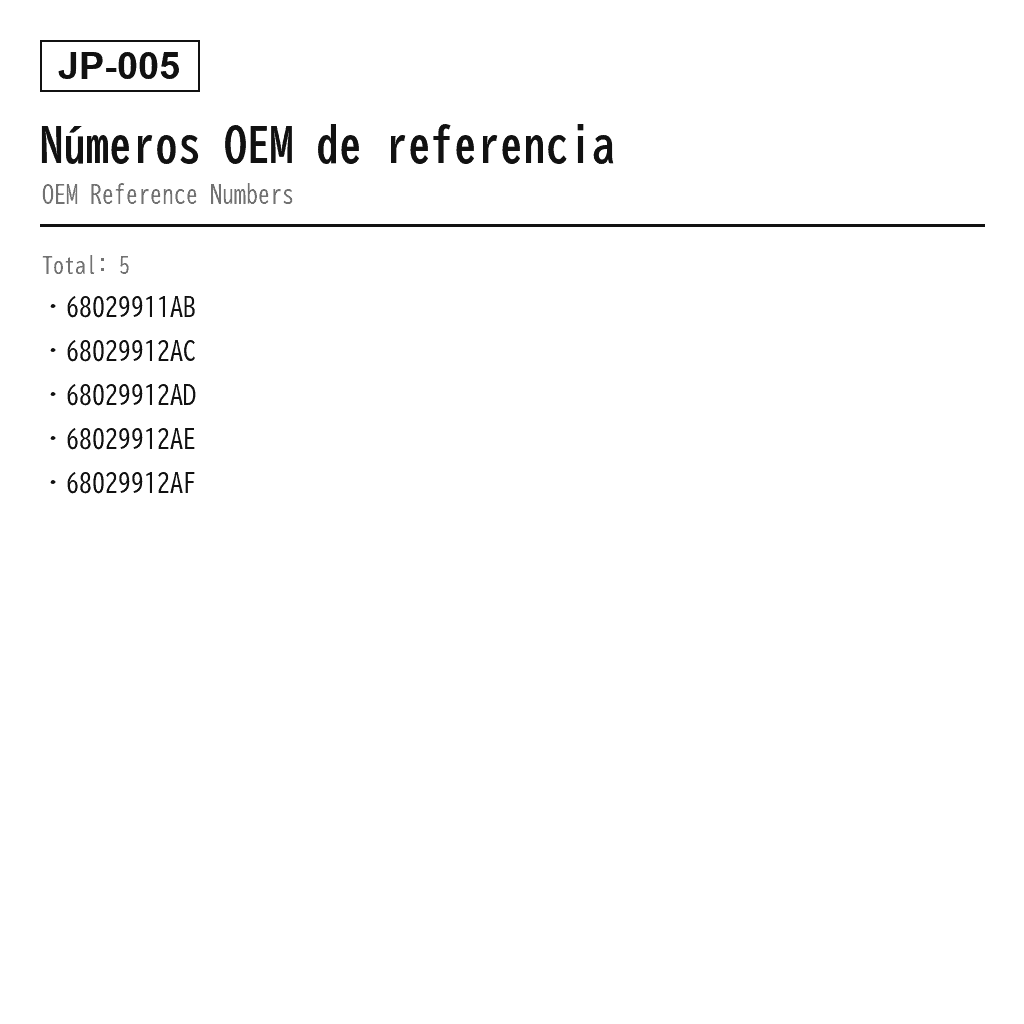 Jeep Grand Cherokee WK2 2011-2023 Trasero Resorte Neumático (68029911AB, 68029912AC, 68029912AD, 68029912AE, 68029912AF) 3