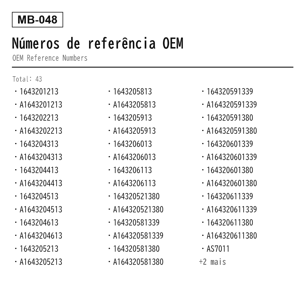 Mercedes Benz GL-Class X164 M-Class W164 2007-2012 Dianteiro Mola Pneumática (1643201213, 1643202213, 1643204313, 1643204413, 1643204513, 1643204613, 1643205213, 1643205813, 1643205913, 1643206013, 1643206113, 164320521380, 164320581339, 164320581380, 164320591339, 164320591380, 164320601339, 164320601380, 164320611339, 164320611380, AS-7011) 3