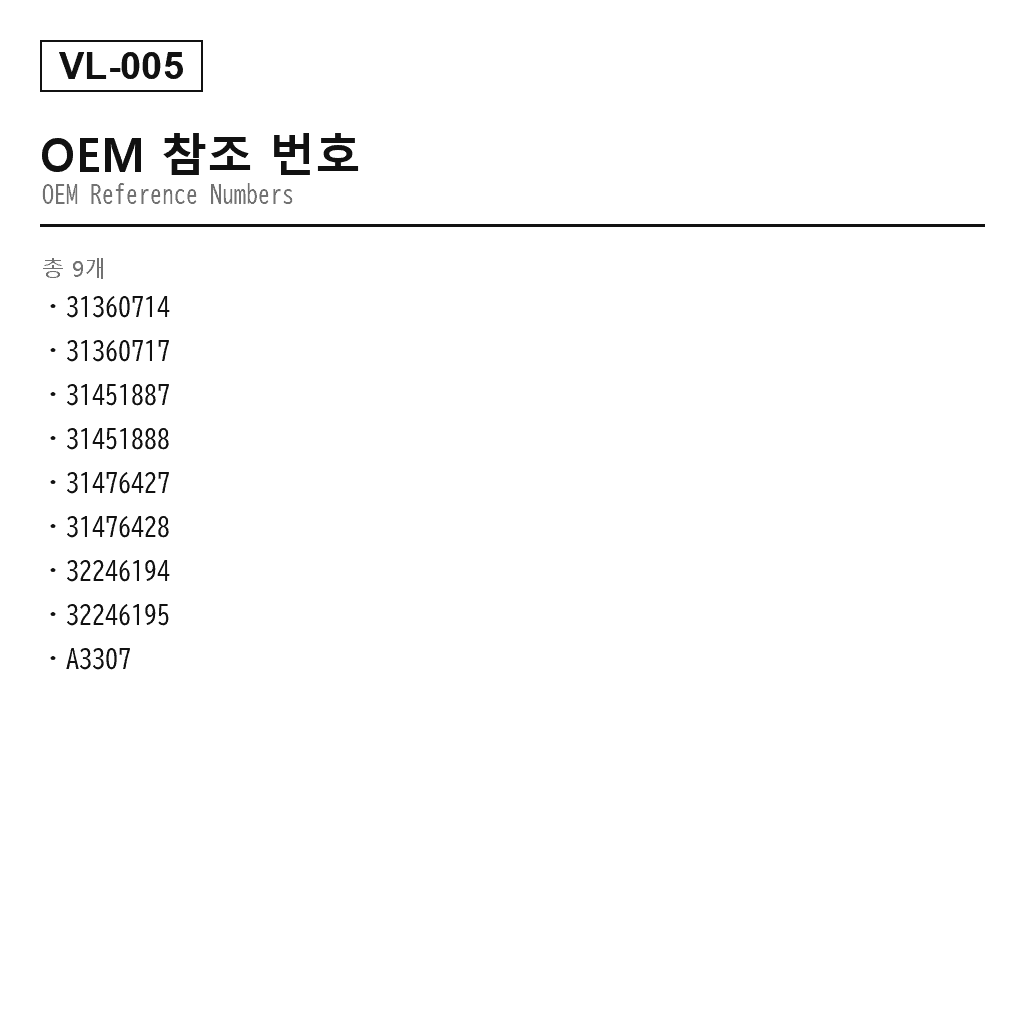 Volvo XC90 II XC60 V90 2016-2022 리어 에어 스프링（31360714, 31360717, 31451887, 31451888, 31476427, 31476428, 32246194, 32246195, A3307） 3