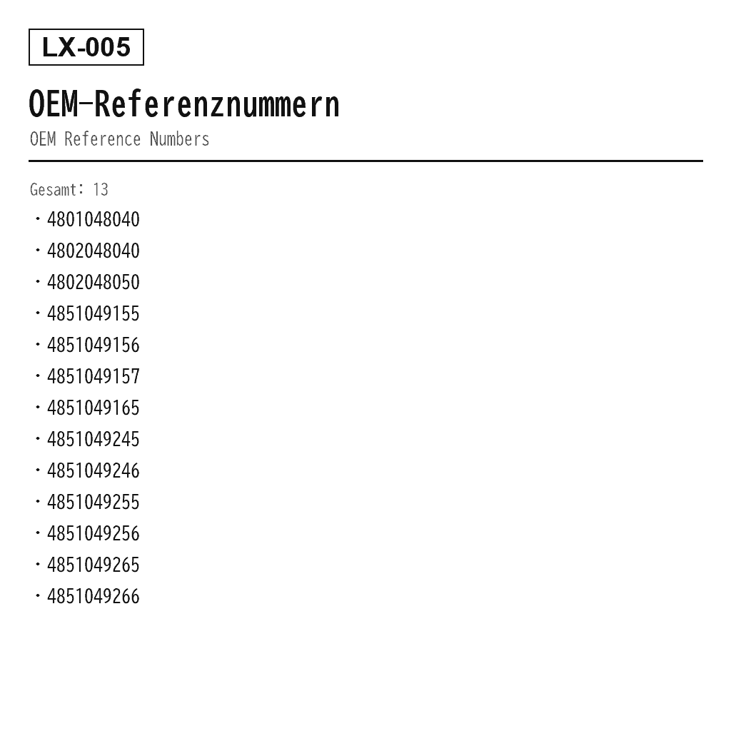 Lexus RX330 RX350 XU30 2004-2009 Vorne Luftfederbein (48010-48040, 48020-48040, 48020-48050, 48510-49155, 48510-49156, 48510-49157, 48510-49165, 48510-49245, 48510-49246, 48510-49255, 48510-49256, 48510-49265, 48510-49266) 3