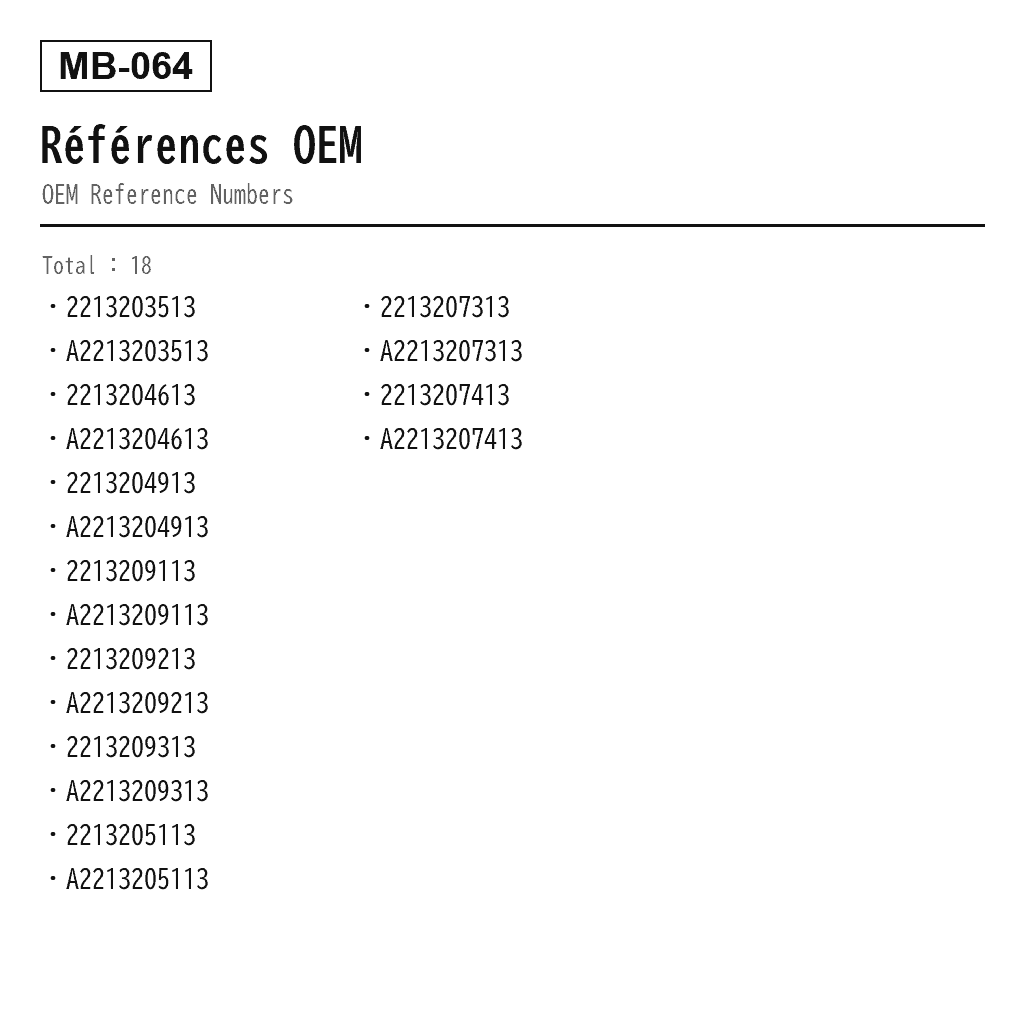 Mercedes Benz S-Class W221 2005-2015 Avant Jambe de Suspension Pneumatique (221-320-35-13, 221-320-46-13, 221-320-49-13, 221-320-91-13, 221-320-92-13, 221-320-93-13, 2213205113, 2213207313, 2213207413, A2213203513, A2213204613, A2213204913, A2213209113, A2213209213, A2213209313) 3