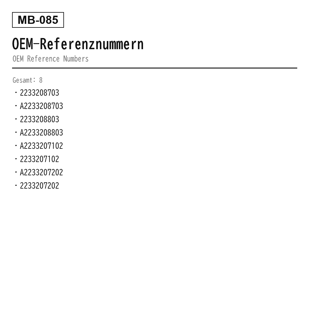 Mercedes Benz S-Class W223 Vorne Luftfederbein (2233208703, 2233208803, A2233207102, A2233207202, A2233208703, A2233208803) 3