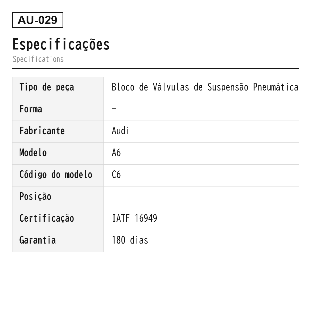 Audi A6 Allroad A8 2004-2011 Bloco de Válvulas de Suspensão Pneumática (3D0616013A, 3D0616013B, 3D0616013C, 3Y0616006, 4E0616007, 4E0616007D, 4E0616007E, 4E0616014B, 4F0616005F, 4F0616006A, 4F0616013, 4H0-616-013, 4H0616013A, 4H0951253A, 4Z7616007, 4Z7616007A, 4Z7616013) 2