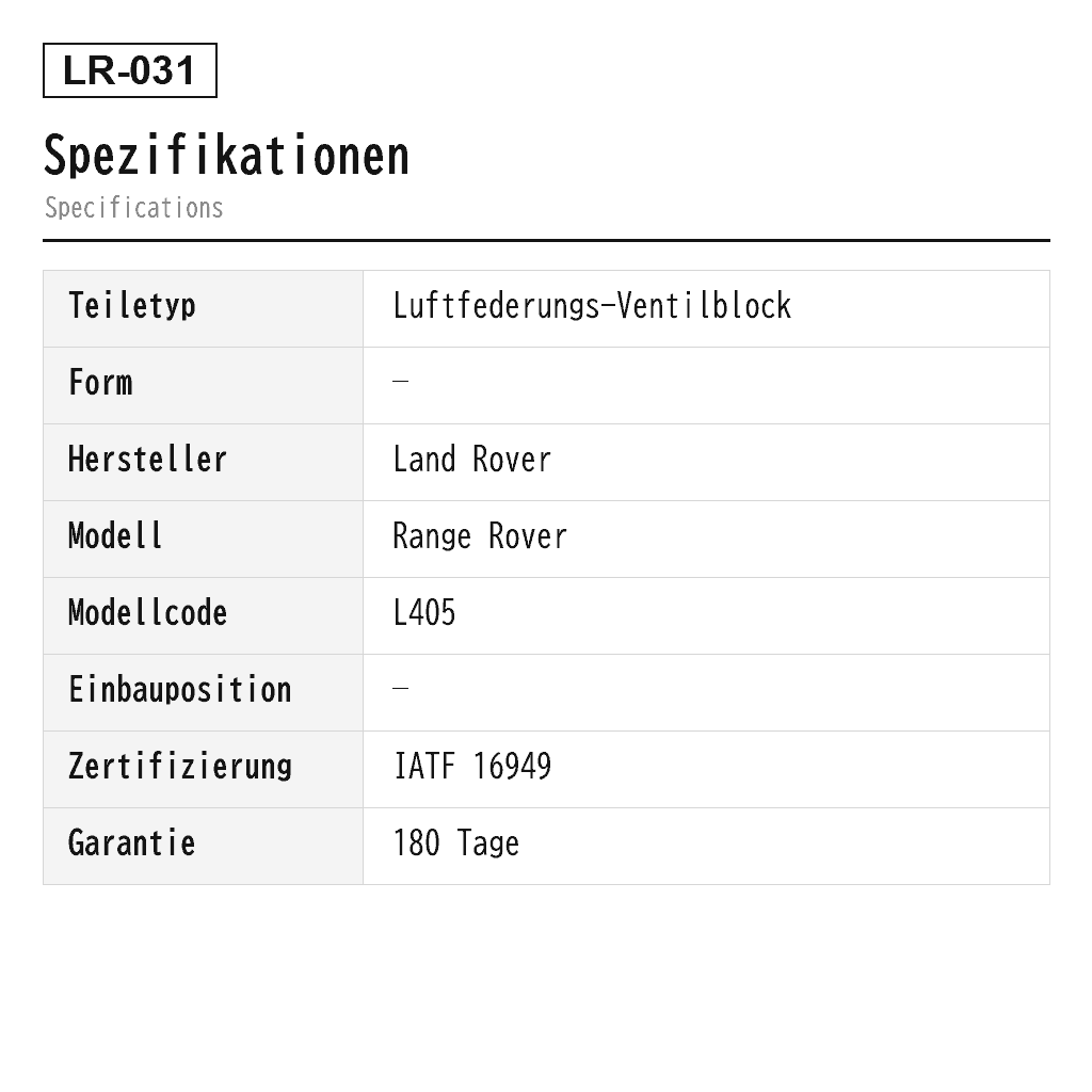 Land Rover Range Rover L405 Range Rover Sport L494 Velar 2012-2021 Luftfederungs-Ventilblock (CPLA5B710AB, CPLA5B710AD, LR037081, LR070245, LR176325) 2