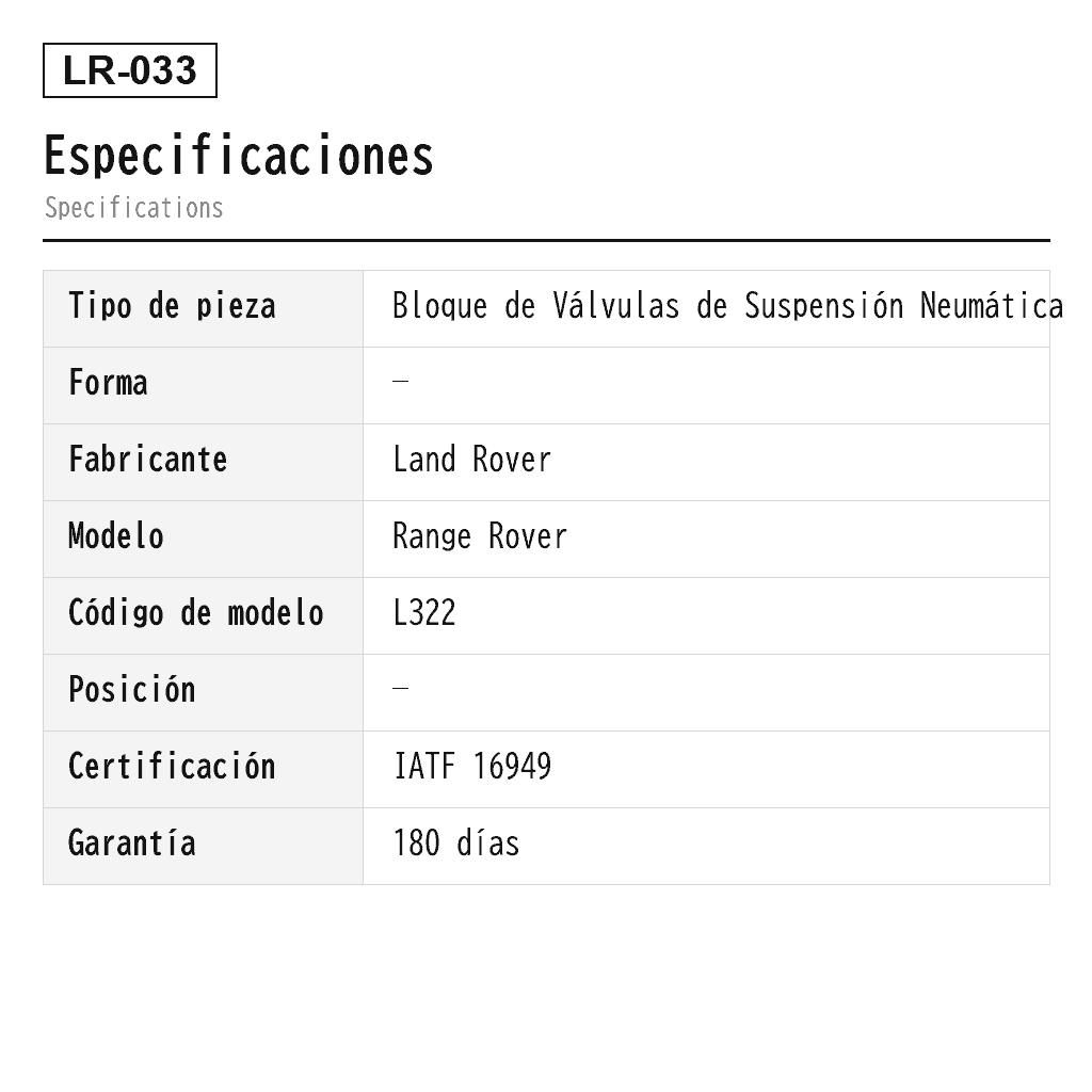 Land Rover Range Rover L322 2002-2012 Bloque de Válvulas de Suspensión Neumática (RVK000020, RVK000040) 2