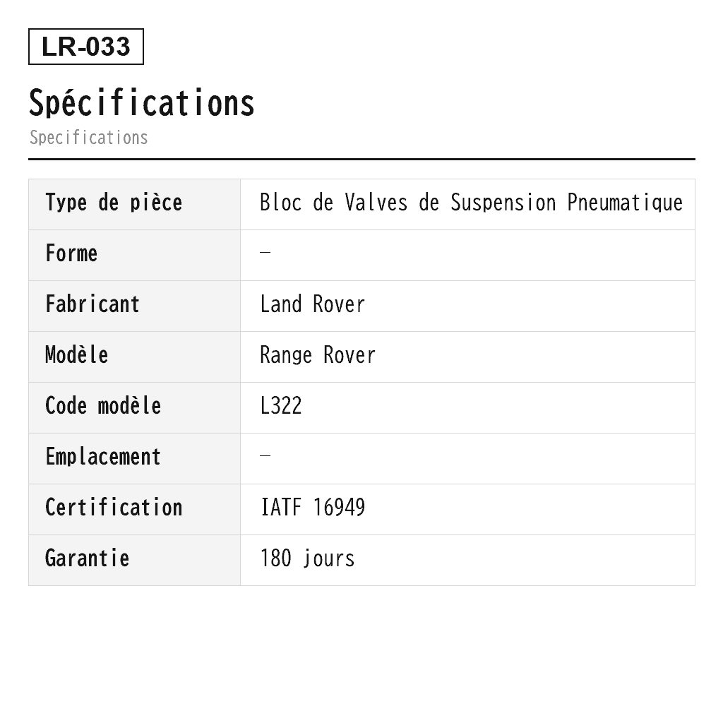Land Rover Range Rover L322 2002-2012 Bloc de Valves de Suspension Pneumatique (RVK000020, RVK000040) 2