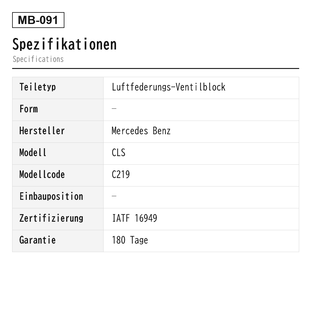 Mercedes Benz CLS C219 Luftfederungs-Ventilblock (2113200104, 2113200158, 2113200304, 2193200004, 2203200104, A2113200158) 2