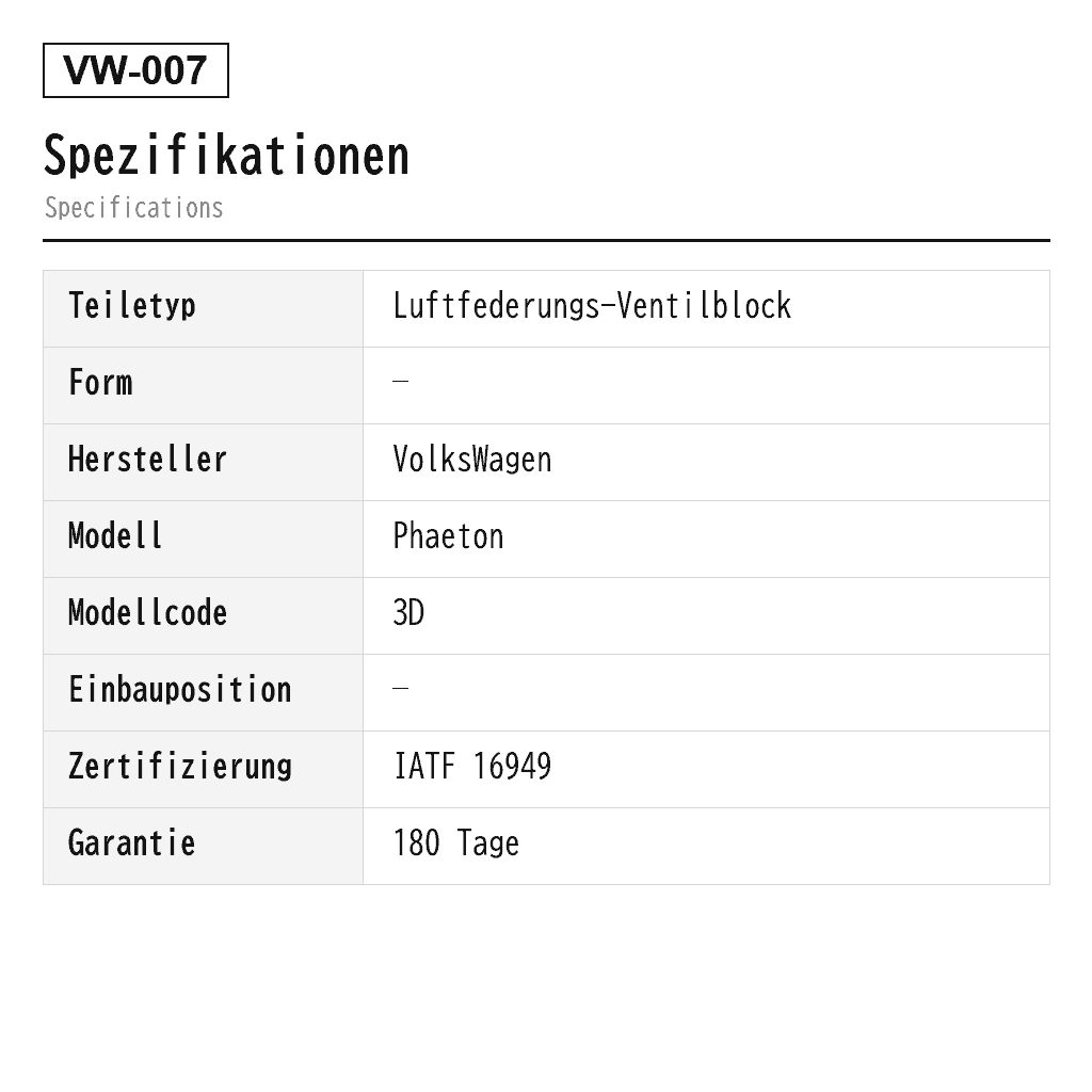 VolksWagen Phaeton 3D 2003-2012 Luftfederungs-Ventilblock (3D0616013A, 3D0616013B, 3D0616013C) 2
